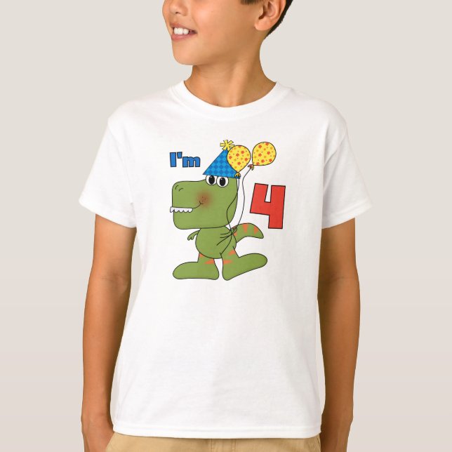 Little Dino 4th Birthday Tshirts et cadeaux (Devant)