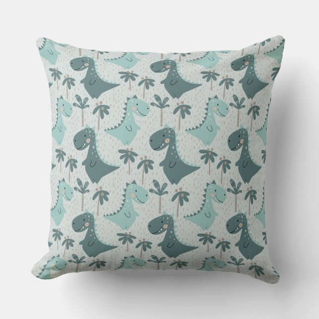 Little Dino Delight   Throw Pillow (Front)