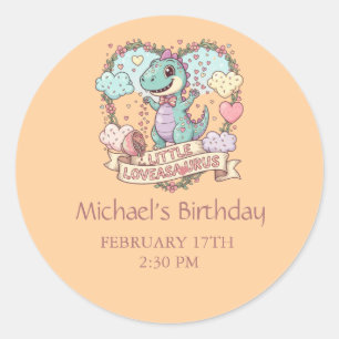 Little Dino Kid's Birthday  Classic Round Sticker