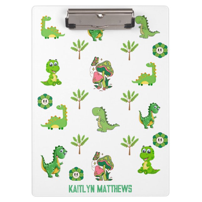Little Dino School , Personalized Back to School Clipboard (Front)
