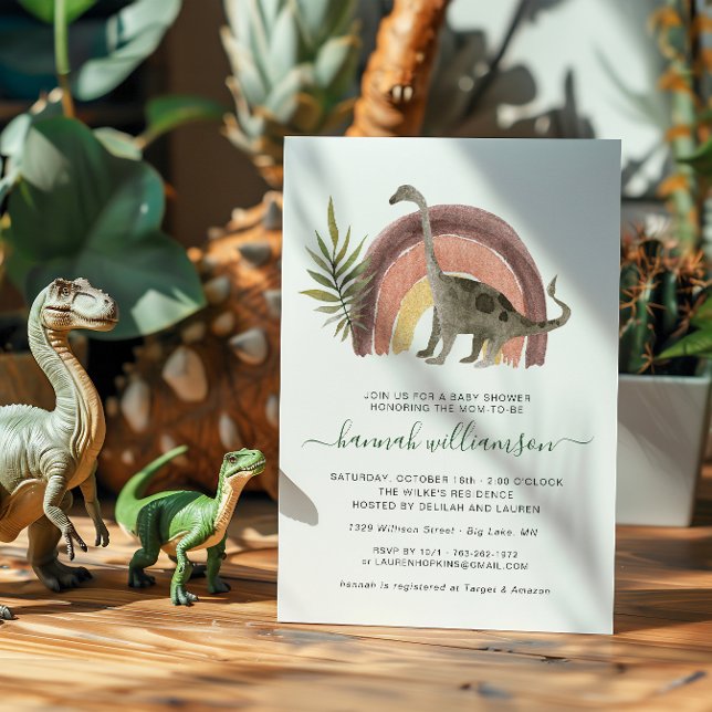Little Dinosaur Baby Shower Invitation (Creator Uploaded)