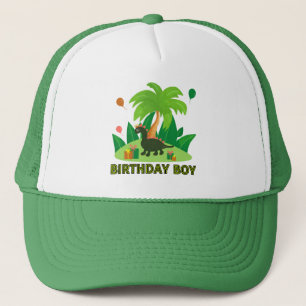 Little dinosaur birthday boy trucker hat