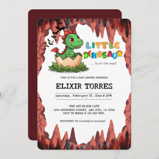 Little Dinosaur Is on the Way Invitation