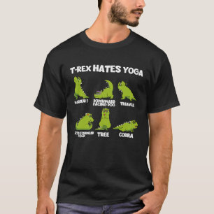 Little Dinosaur T Rex Hates Yoga Pose Workout Yogi T-Shirt