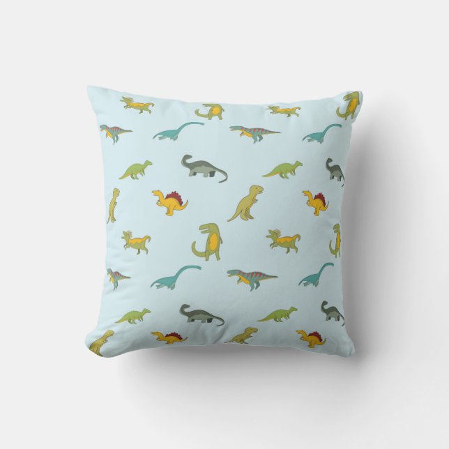 Little Dinosaurs Throw Pillow (Front)
