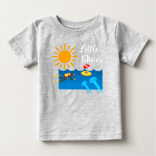 Little Diver with Jelly Fish - Baby Fine Jersey T- T-Shirt