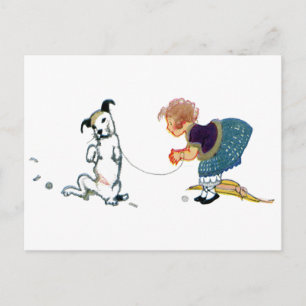 Little Dog Dancing Jig for Girl Postcard