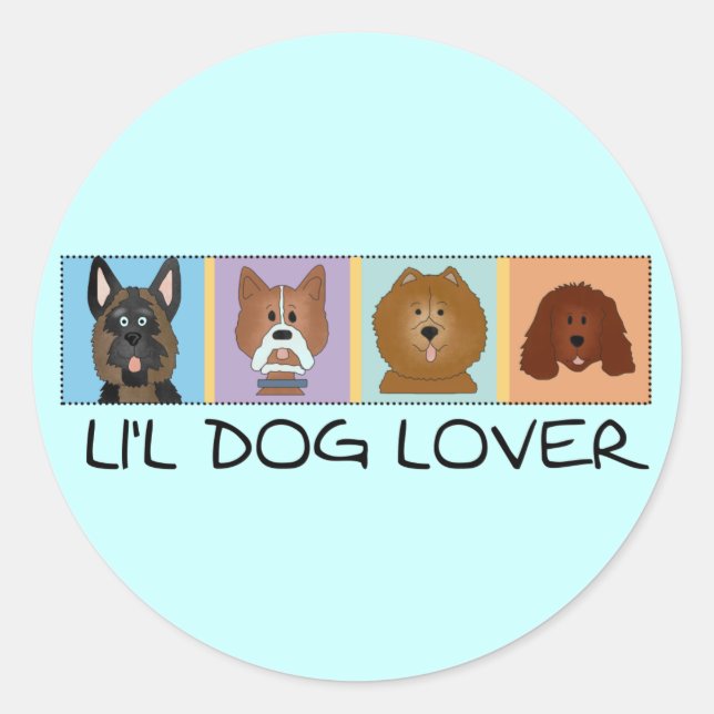 Little Dog Lover Tshirts and Gifts Classic Round Sticker (Front)