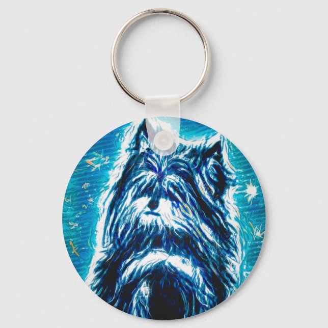 Little Doggy in blue Keychain (Front)