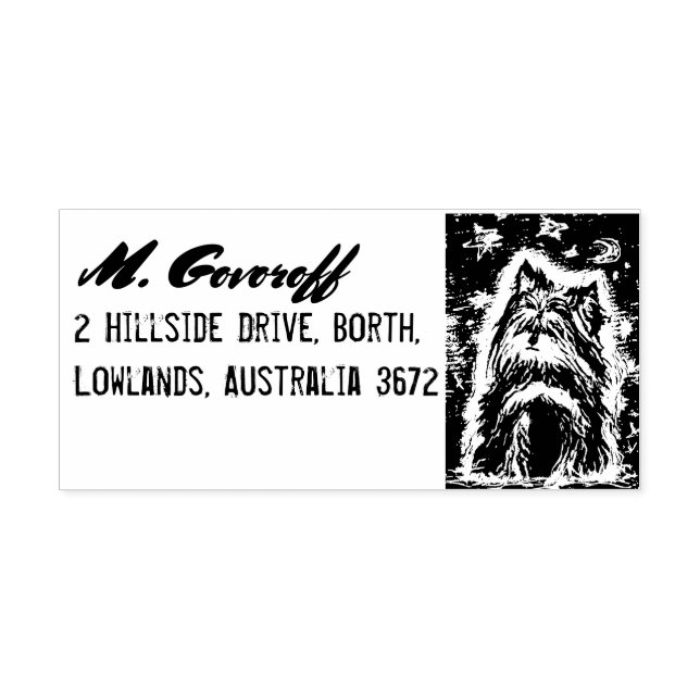 Little Doggy in blue Rubber Stamp (Imprint)