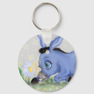 Little Donkey and Daisy - Add Your Picture / Text Keychain