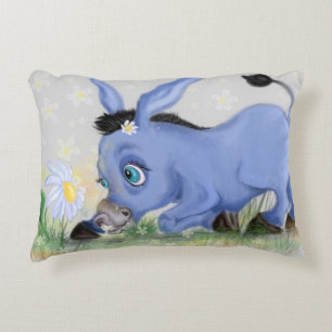 Little Donkey and Daisy - Cute Accent Pillow