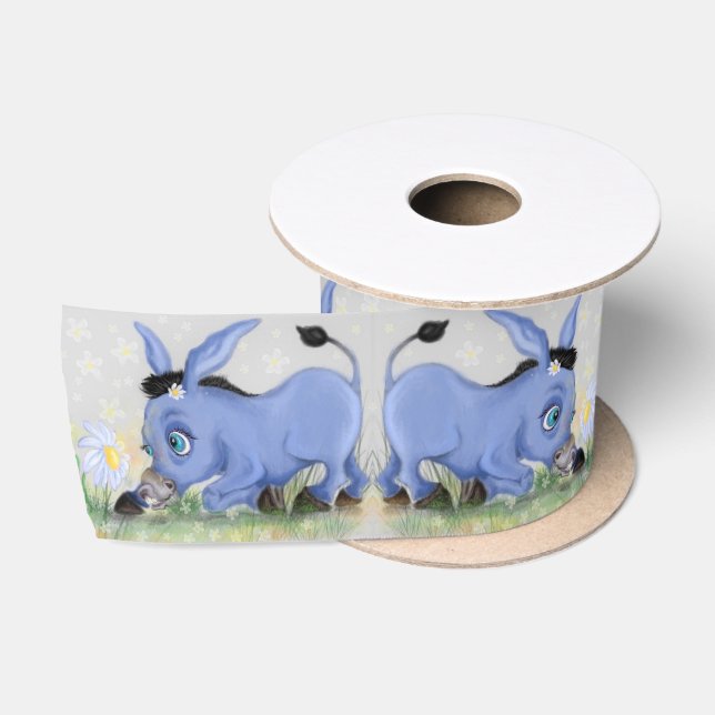 Little Donkey and Daisy - Cute Satin Ribbon (Spool)