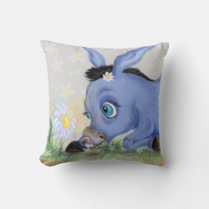 Little Donkey and Daisy Funny Pillow