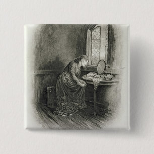 Little Dorrit, from 'Charles Dickens: A Gossip abo 2 Inch Square Button