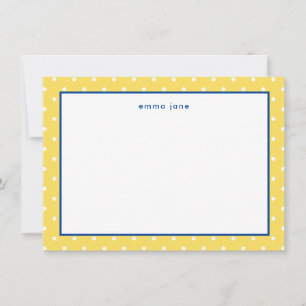 Little Dots Blue and Yellow Personalized Card