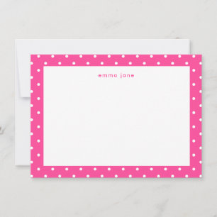 Little Dots Hot Pink Personalized Card