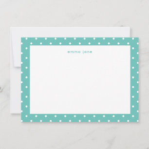 Little Dots Mint Green Personalized Card