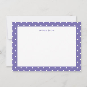 Little Dots Periwinkle Blue Personalized Card