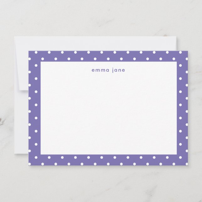 Little Dots Periwinkle Blue Personalized Card (Front)