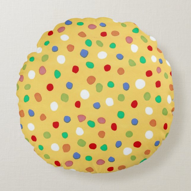 Little Dots Round Pillow (Front)