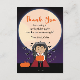 Little Dracula Vampire Halloween Thank You Card