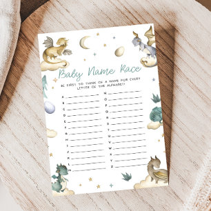 Little Dragon Baby Shower Baby Name Race Game
