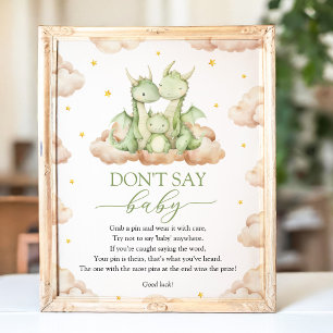 Little Dragon Baby Shower Don't Say Baby Sign