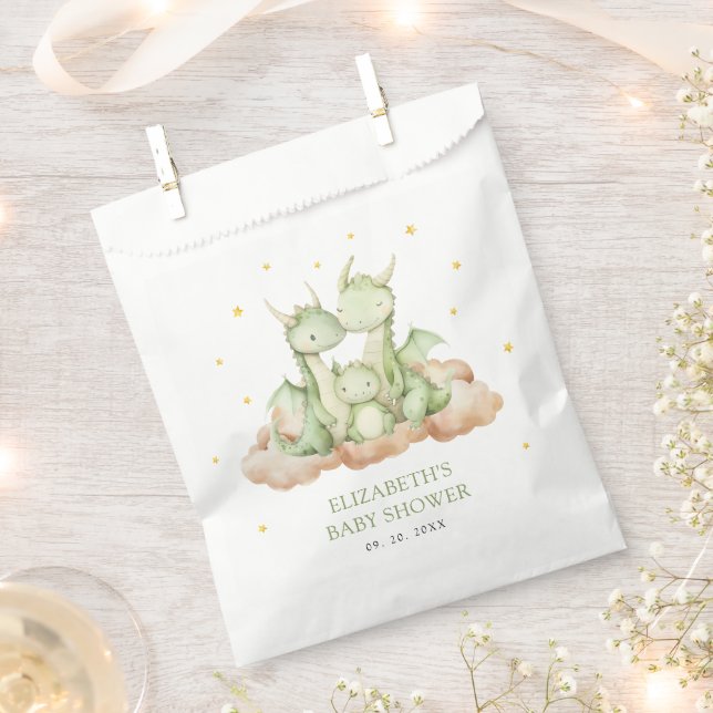 Little Dragon Baby Shower Favour Bag (Clipped)
