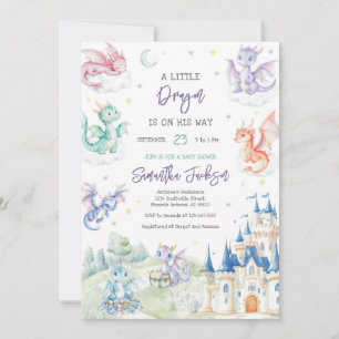 Little Dragon Baby Shower Invitation