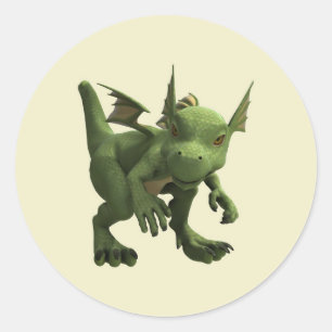Little Dragon Classic Round Sticker