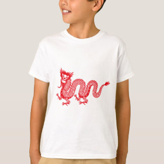 Little Dragon Delight: Chinese Red Dragon Design T-Shirt