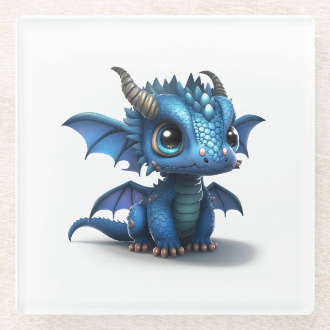 Little Dragon Glass Coaster (Front)