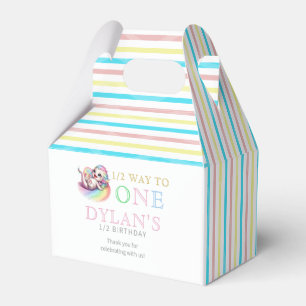 Little Dragon Halfway to One Pink 6 Month Birthday Favor Box