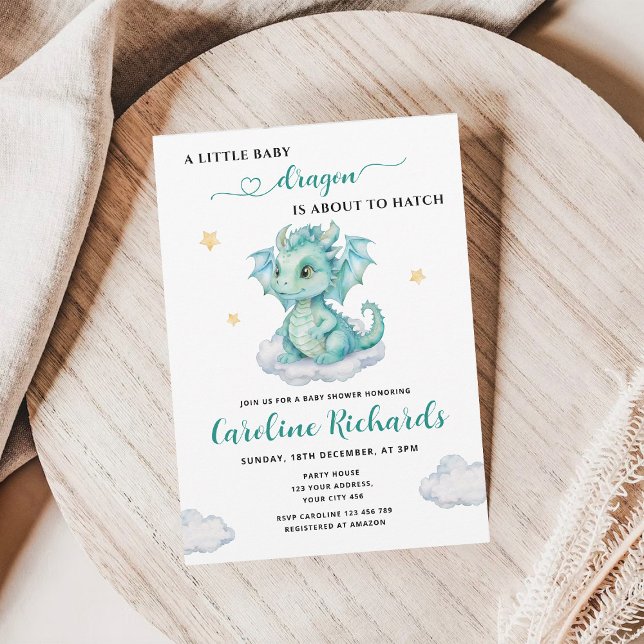 Little Dragon is about to hatch Baby Shower Invitation (Creator Uploaded)