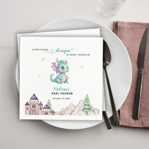 Little Dragon is about to hatch Baby Shower Napkin