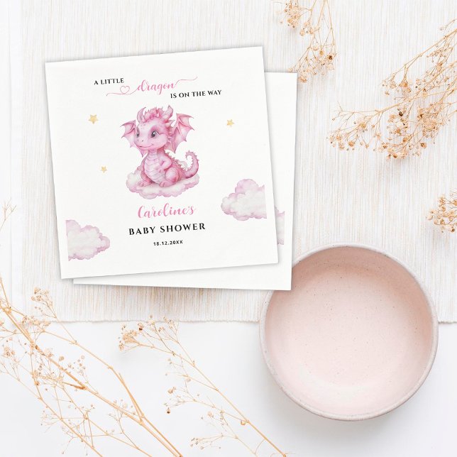 Little Dragon is on the Way Baby Shower Napkin (Creator Uploaded)