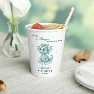 Little Dragon is on the Way Baby Shower Paper Cups