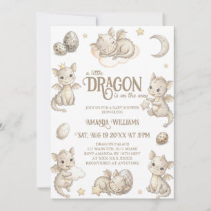 Little Dragon Magical Baby Shower Invitation