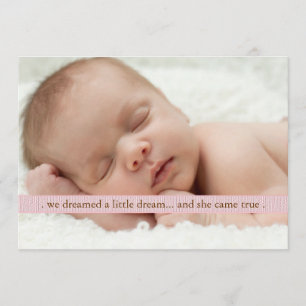 Little Dream Two Photo Modern Birth Announcement