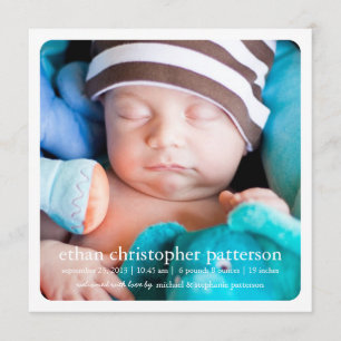 Little Dream Two Photo Square Birth Announcement