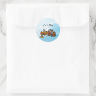 Little Driver on the Way Classic Round Sticker