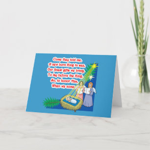 Little Drummer Boy Lyrics on T shirts and Gifts Holiday Card