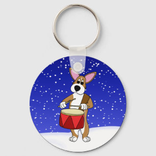 Little Drummer Pembroke Welsh Corgi Keychain