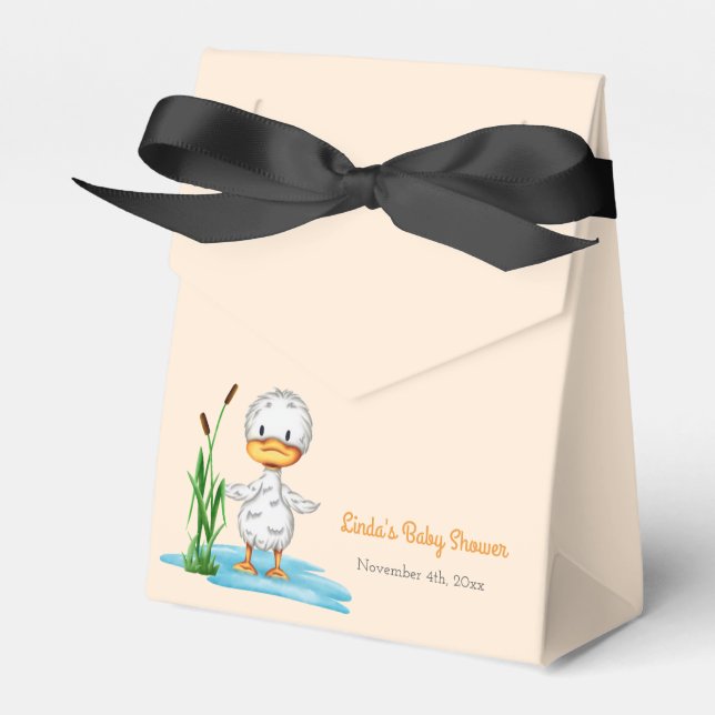Little Duck gender neutral baby shower party Favor Box (Front Side)