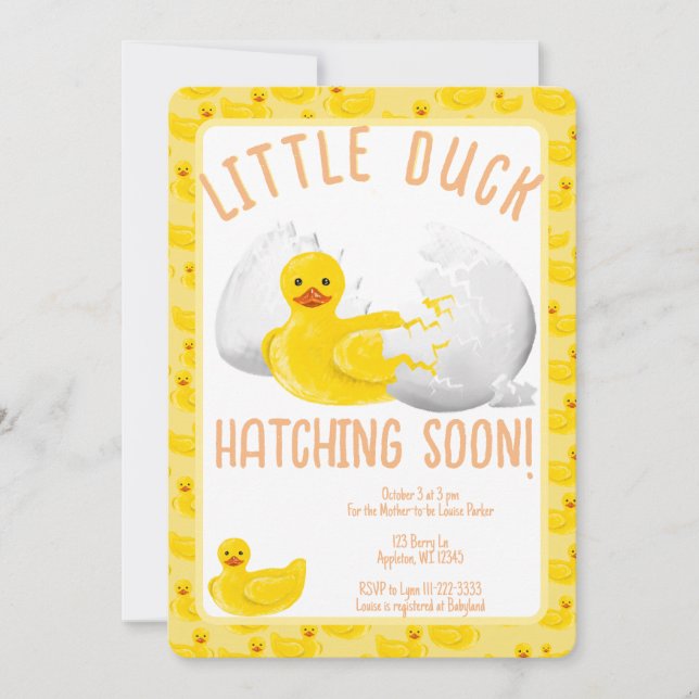 Little Duck Hatching Soon Baby Shower Invitation (Front)