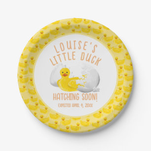 Little Duck Hatching Soon Baby Shower Invitation Paper Plate