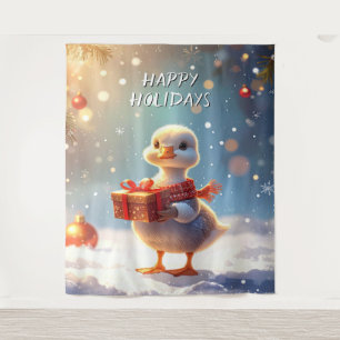 Little Duck Holiday Backdrop Tapestry