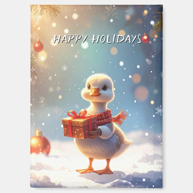 Little Duck Holiday Magnet (Front)