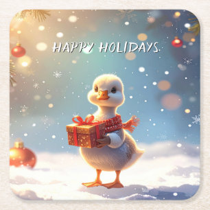 Little Duck Holiday Paper Coaster
